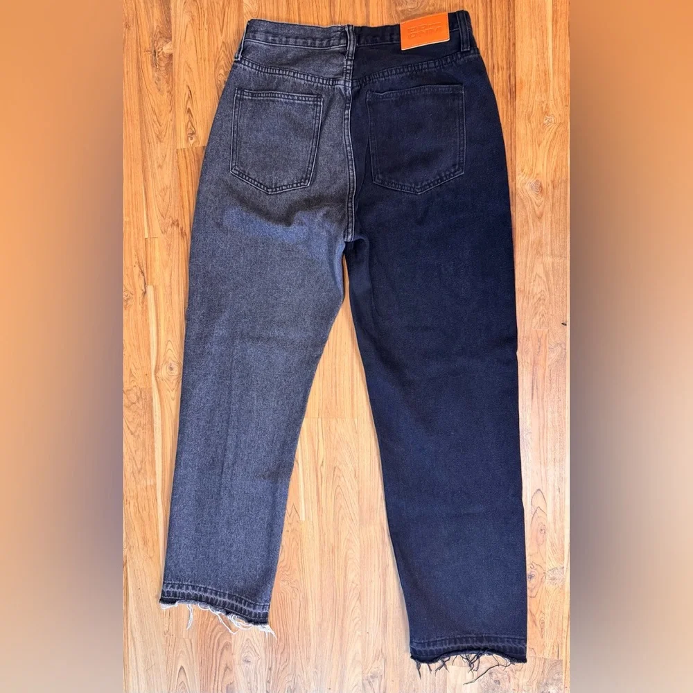 Princess Polly Two Tone Black Denim Jeans Women’s 8 100% Cotton - Picture 2 of 12